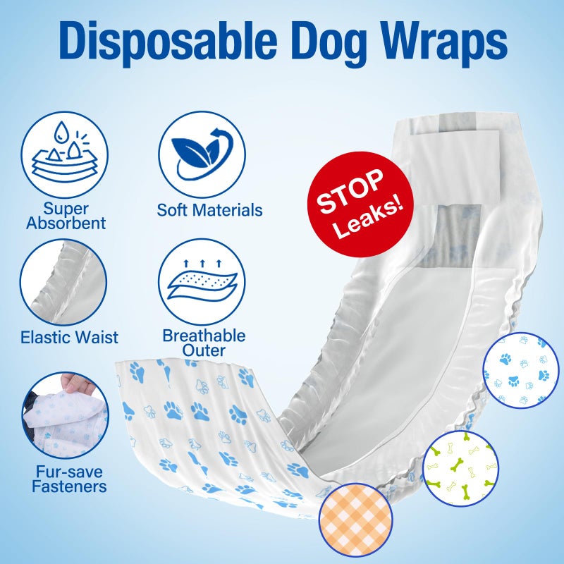 Pet Soft Disposable Male Wrap Dog Diaper,12Pcs,XS - Image 3